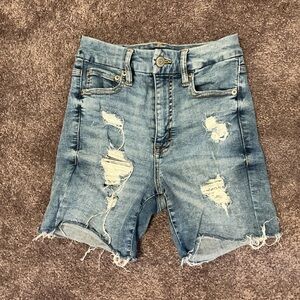 High waist jean shorts